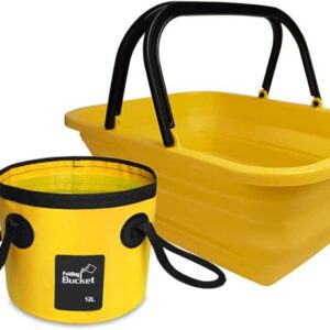 2-Pack 12L Collapsible Wash Basin for Camping Dishwashing