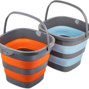 2-Pack 10L Rectangular Collapsible Bucket for Camping and Fishing