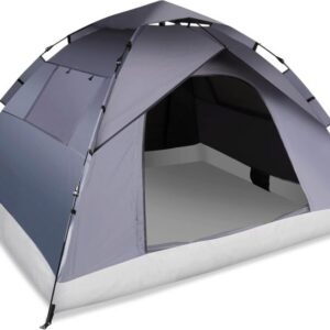 4 Person Pop-Up Camping Tent with Double Layer and Mesh Windows