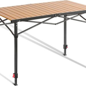 Large Adjustable Aluminum Camping Table with Carry Bag for 2-6 People