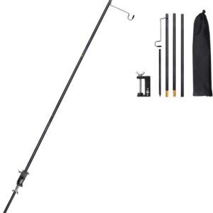 Portable Collapsible Aluminum Lantern Stand for Hiking and BBQ