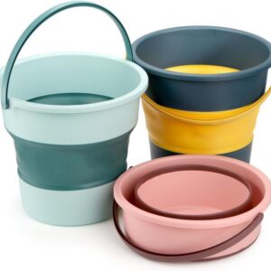 3-Pack 10L Round Collapsible Bucket with Handle for Camping