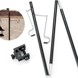 Folding Camping Lantern Stand with Stake for Outdoor Picnic