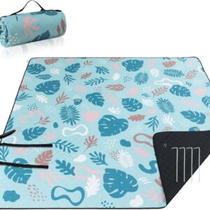 83 x 79 Inch Extra Large Picnic Blanket with Stakes