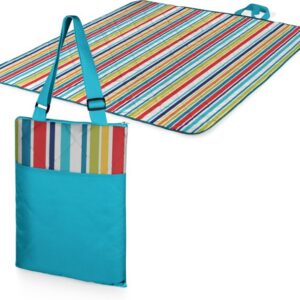 Striped Picnic Blanket and Tote for Beach and Camping