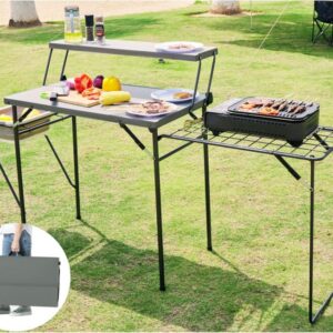 Lightweight Folding Grill Table for Camping and Outdoor Cooking
